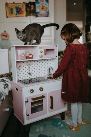 Janod Candy Chic Duża Kuchnia Drewniana z Dźwiękiem i Akcesoriami