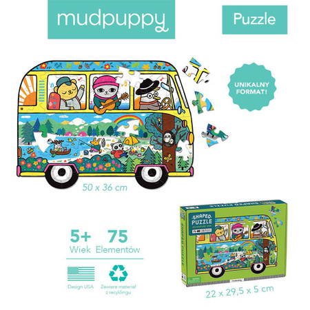 Mudpuppy Puzzle konturowe Van podróżniczy 75 elementów 5+
