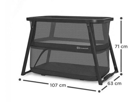 Kinderkraft Sofi Plus Łóżeczko Turystyczne z Funkcją Kojca Grey