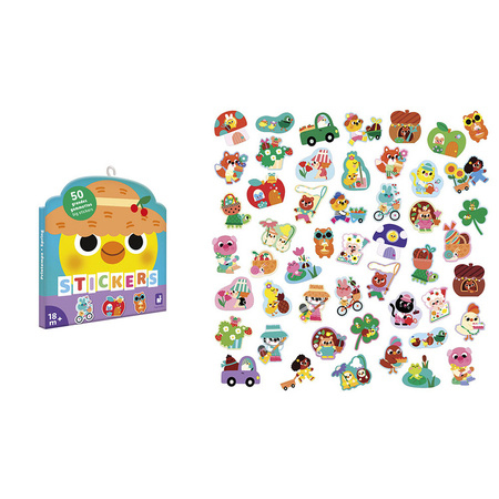 Janod Duże naklejki 50 szt. Wiosna 18m+