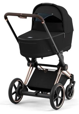 Cybex e-Priam 4.0 Wózek Głęboko-Spacerowy Rama + Tapicerka + Gondola 2w1 Deep Black