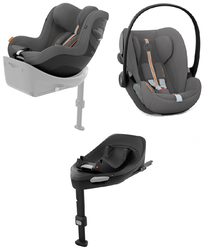 Cybex Sirona G I-Size Fotelik 0-20kg Plus Lava Grey + Cybex Cloud G I-Size Fotelik 0-13kg Plus Lava Grey + Cybex Baza G Black