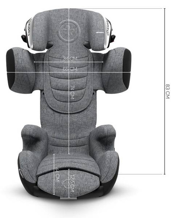 Kiddy Cruiserfix 3 Fotelik Samochodowy 15-36kg Grey Melange - Icy Grey