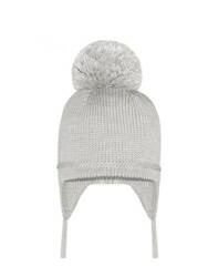Barbaras Czapka Z Pomponem Szara Rozmiar 44-46
