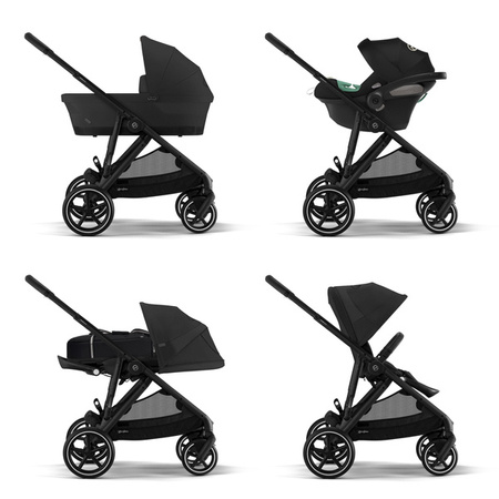 Cybex Gazelle S Wózek Głęboko-Spacerowy Bliźniaczy Rama Czarna Moon Black