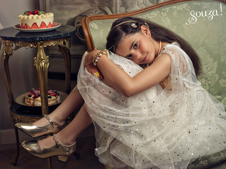 Souza! Sukienka wizytowa tiulowa z rękawami Dorianne 3-4 lata