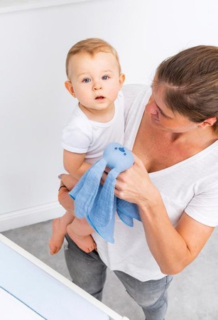 NATTOU Bawełniana Przytulanka Lapidou 44 x 44 cm, jasnoniebieska