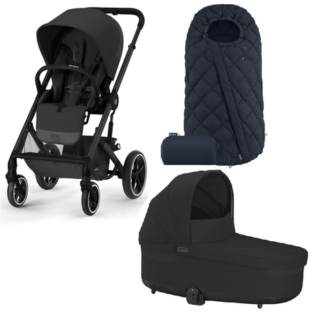 Cybex Balios S Lux Wózek Głęboko-Spacerowy Moon Black + Snooga 2