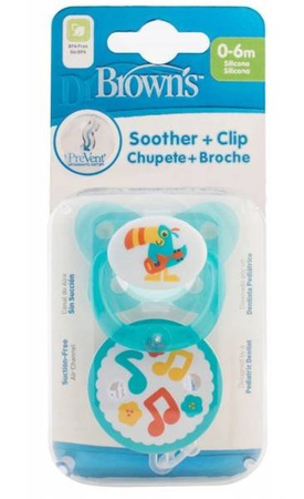 Smoczek Prevent Motyl 0-6miesięcy Niebieski 1 Pak + Łańcuszek Gratis