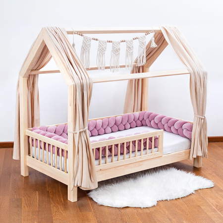 SenLove Ochraniacz do Łóżeczka Warkocz 210 cm Brudny Róż