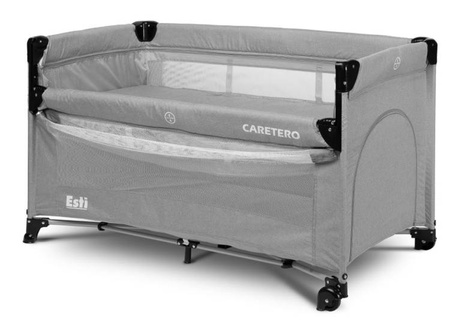 Caretero Esti Łóżeczko Turystyczne z Opuszczanym Bokiem Grey