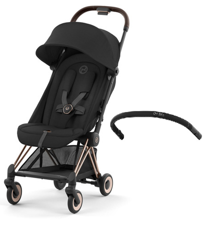 Cybex Coya Wózek Spacerowy Rama Rosegold Sepia Black + Pałąk do Wózka
