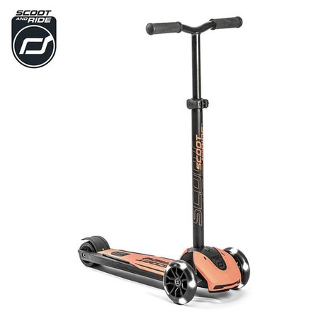 Scootandride Highwaykick 5 LED Hulajnoga Składana Ze Świecącymi Kółkami 5+ Peach