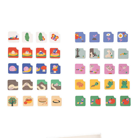 Janod Drewniana układanka Karty sekwencji Ogród 3+