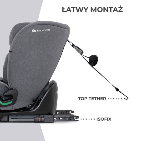 Kinderkraft Oneto 3 I-Size Fotelik Samochodowy 9-36 kg Cool Grey