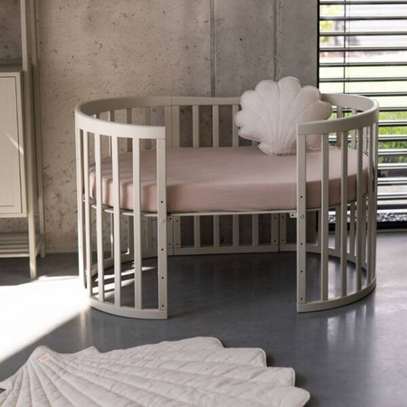 Waldin Łóżeczko Dziecięce Owalne 7w1 z Materacem Oliwkowe