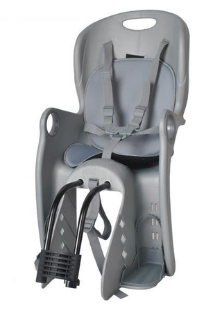 FOTELIK ROWEROWY ADVENTURER MOCOWANY NA BAGAŻNIK LUB RAMĘ 5-PUNKTOWE PASY DO 22 KG SZARY Szaro-Czarny