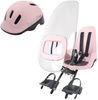 Bobike Go Mini Fotelik Rowerowy + Osłona Przeciwwiatrowa + Kask XS Cotton Candy Pink
