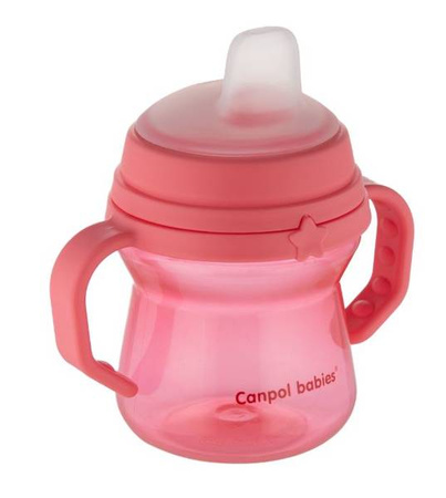 Canpol Babies FirstCup Kubek z Silikonowym Ustnikiem 150ml Różowy 56/614_pin