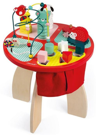 Janod Stolik Edukacyjny Drewniany Duży Baby Forest