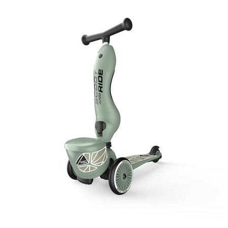 Scootandride Highwaykick 1 Lifestyle 2w1 Jeżdzik i Hulajnoga Trójkołowa z Zamykanym Schowkiem 1-5 lat Green Lines