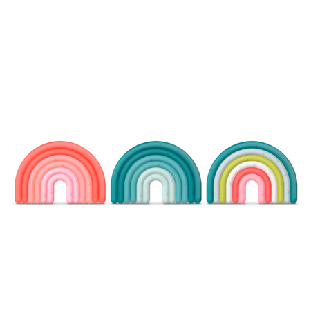 Suavinex Gryzak Silikonowy 0m+ Tęcza Różowa