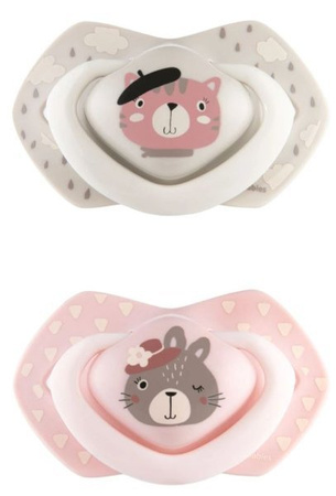 Canpol Babies Smoczek Silikonowy Symetryczny Bonjour Paris 6-18m 2szt. Girl