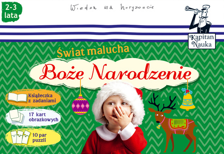 Edgard, Kapitan Nauka Świat malucha Boże Narodzenie książka + karty obrazkowe + puzzle