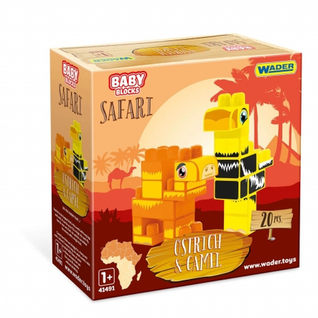 Wader Baby Blocks Safari klocki struś i wielbłąd