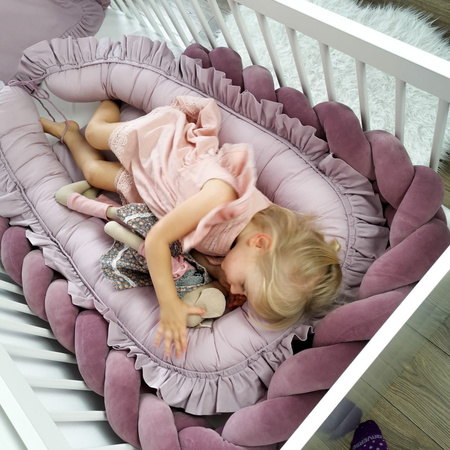 SenLove Ochraniacz do Łóżeczka Warkocz 420cm Brudny Wrzos