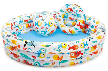 Intex Basen Dmuchany + Koło + Piłka Mix Wzorów