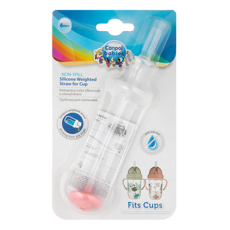 Canpol Babies Niekapiąca Rurka Silikonowa Z Odważnikiem 56/609 Pink