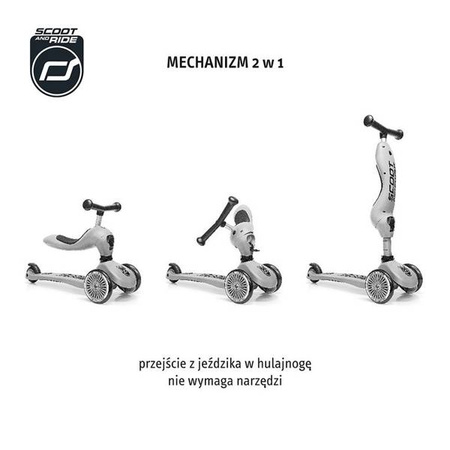 Scootandride Highwaykick 1 Jeździk i Hulajnoga 2w1 1-5 lat + Zestaw Ochraniaczy dla Dzieci XXS Rose