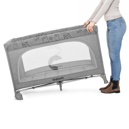 Kidnort Ihålig Łóżeczko Turystyczne Jasny Szary