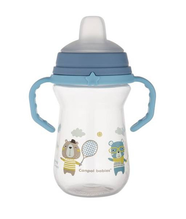 Canpol Babie sFirstCup Kubek z Silikonowym Ustnikiem 250ml Bonjour Niebieski 56/613_blu