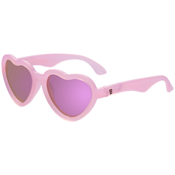 Babiators Heart Frosted Pink Polaryzacja P-HRT503-S Rozmiar 0-2+ Purple Mirrored Lens