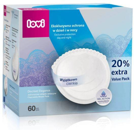 Lovi Discreet Elegance Wkładki Laktacyjne Białe 60 szt 19/607