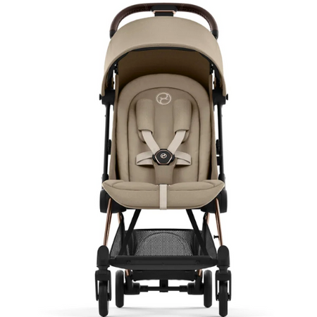 Cybex Coya Wózek Spacerowy Rama Rosegold Black Cozy Beige