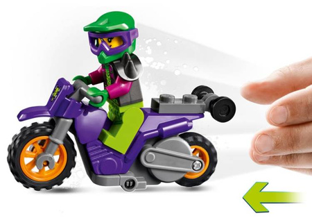 Lego City Klocki Wheelie na Motocyklu Kaskaderskim 60296