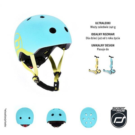 Scootandride Kask XXS-S Dla Dzieci 1-5 Lat Blueberry