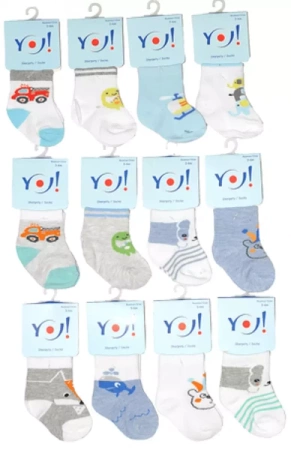 Skarpety wzorzyste boy 3-6 m