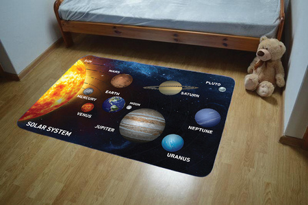 Marko Dywan Dla Dzieci Ultra Miękki 100x150 - Układ Słoneczny Po Polsku