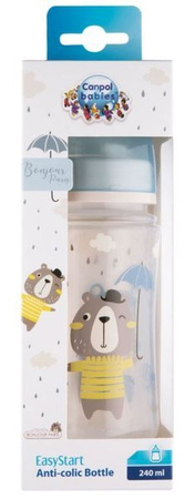 Canpol Babies Easy Start Bonjour Paris Butelka Szeroka Antykolkowa 240 ml 35/232 Blue