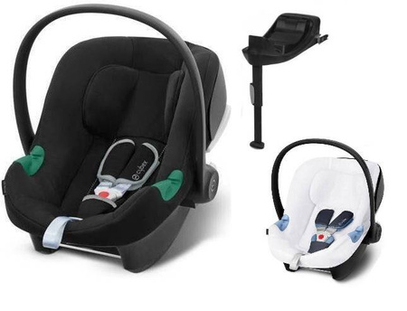 Cybex Aton B2 i-Size Fotelik Samochodowy 0-13kg + Baza One Volcano Black + Tapicerka Letnia White