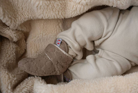 Lodger Fleece Polarowe Buciki Kapcie 3-6 msc Brązowe Buffalo