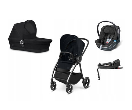 Cybex GB Maris 2 wózek głęboko-spacerowy + fotelik + baza 4w1 Satin Black
