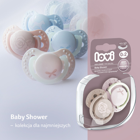 Lovi Smoczek Silikonowy Dynamiczny 0-2m 2 szt Baby Shower Girl 22/900girl