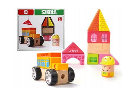Brimarex Drewno Układanka Szkoła