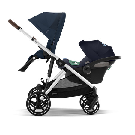 Cybex Gazelle S Wózek Spacerowy Bliźniaczy Rama Srebrna Ocean Blue