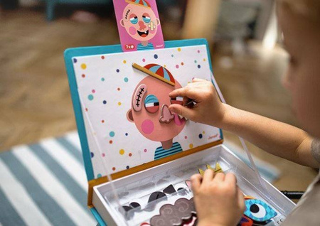 Janod Magnetibook Magnetyczna Układanka Śmieszne Buzie Chłopiec